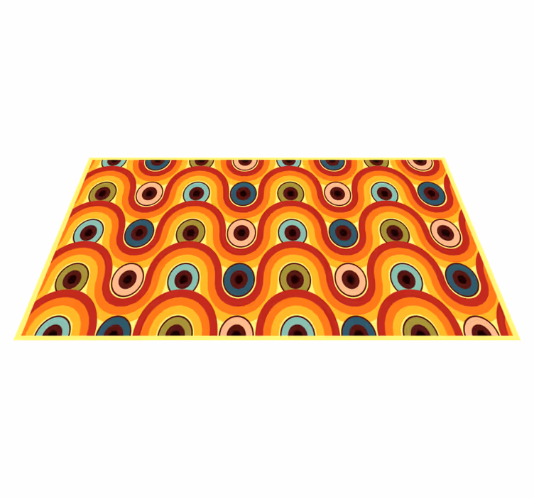 Dywan winylowy retro kolorowy falisty motyw - TenStickers