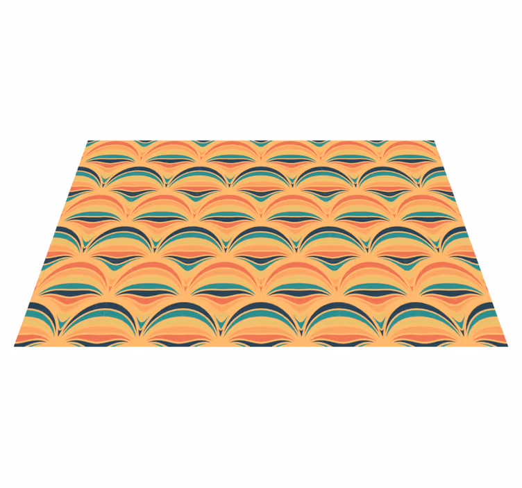 Dywany geometryczne z lat 70-tych w pomarańczowe linie - TenStickers