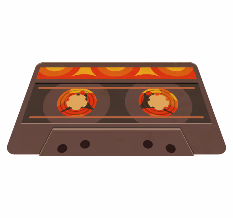 Nowoczesny dywan winylowy ilustracja kasety retro - TenStickers
