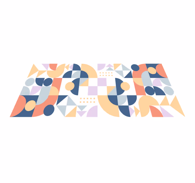 Dywan winylowy wzór geometryczny abstrakcyjne kształty grają - TenStickers