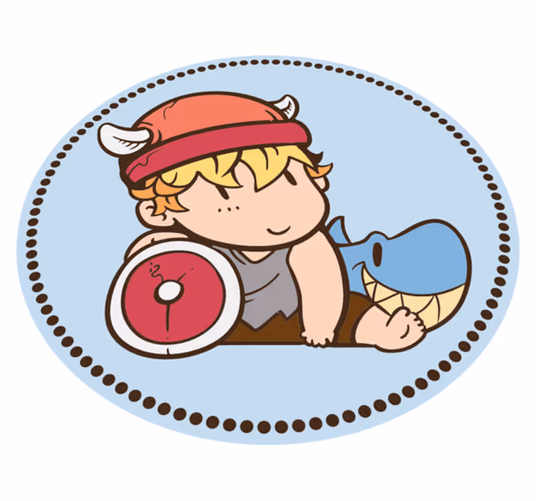 Dywan winylowy dla dziecka dziecięcy wojownik wikingów - TenStickers