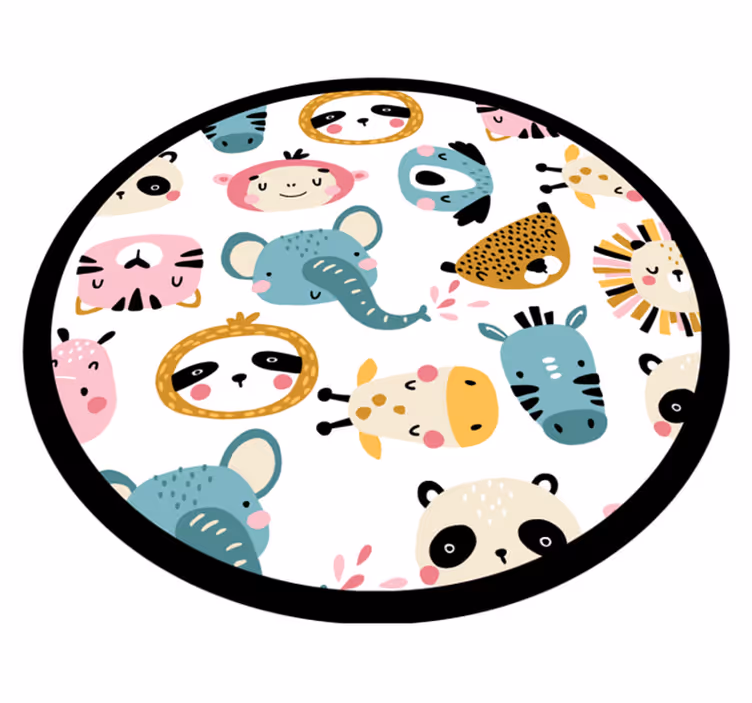 Dywan winylowy dla dziecka kolorowe zwierzęta safari - TenStickers
