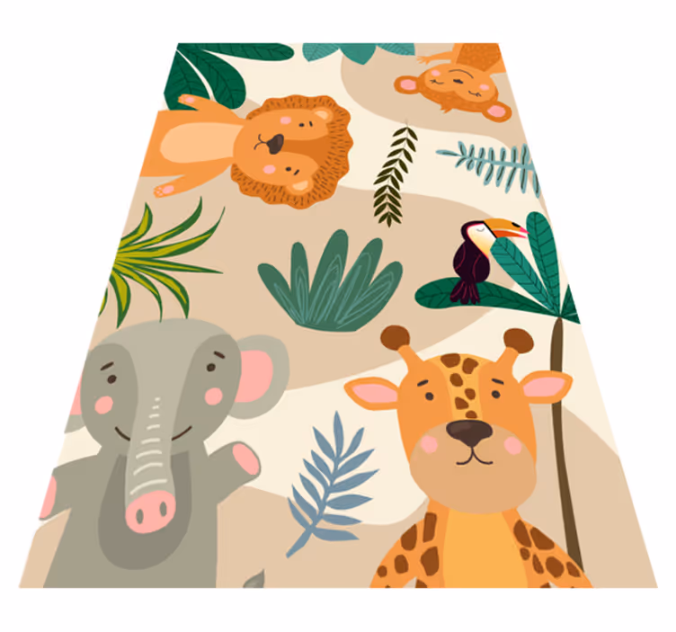 Dywan winylowy dla dzieci nordic jungle animals - TenStickers