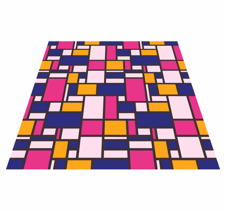 Dywan winylowy wzór geometryczny kolorowe bloki - TenStickers