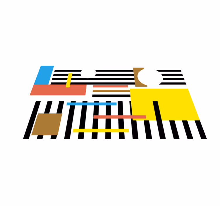 Nowoczesny dywan winylowy kolorowe wzory w paski - TenStickers