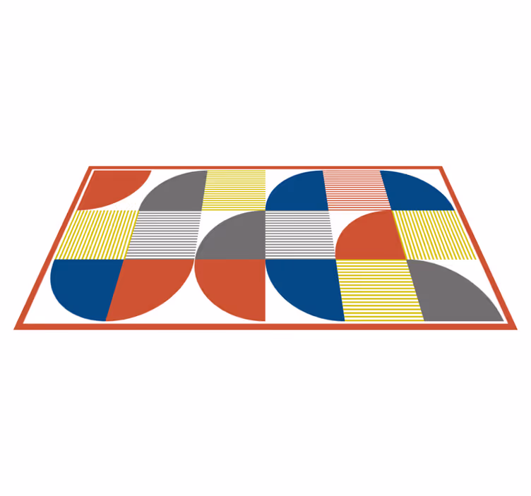 Dywan winylowy wzór geometryczny żywe abstrakcyjne figury - TenStickers