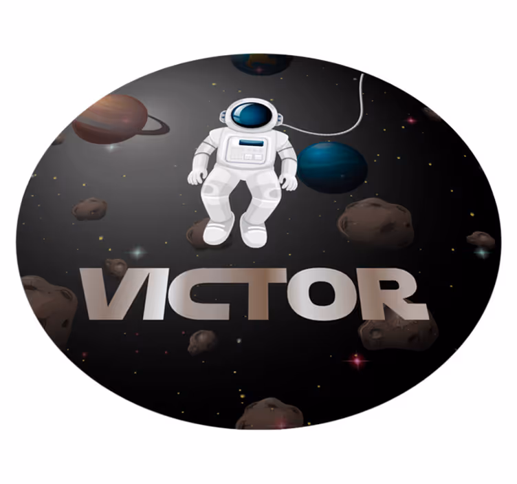 Dziecięcy dywan winylowy astronauta wszechświata o imieniu - TenStickers