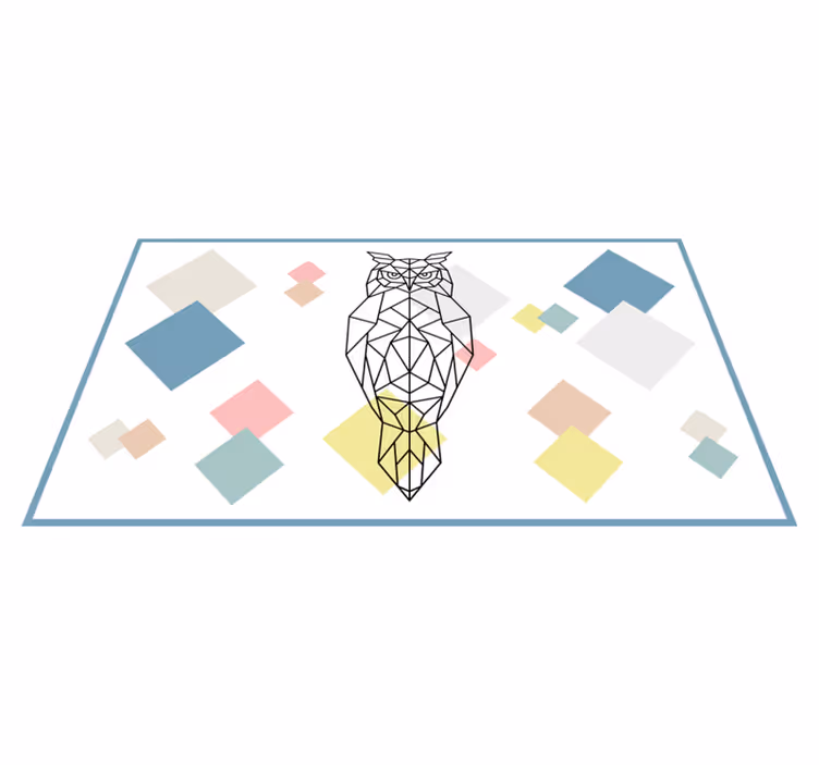 Nowoczesny dywan winylowy w kształcie sowy origami - TenStickers