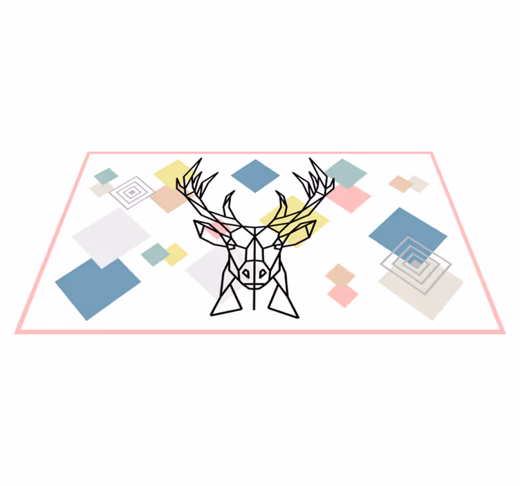 Dywan winylowy wzór geometryczny origami sztuka jelenia - TenStickers
