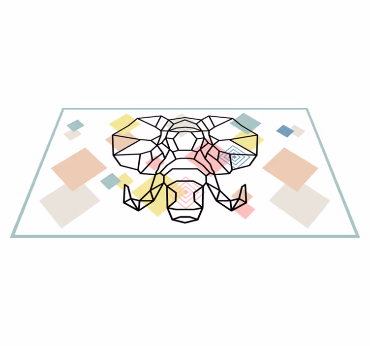 Nowoczesny dywan winylowy głowa słonia origami - TenStickers
