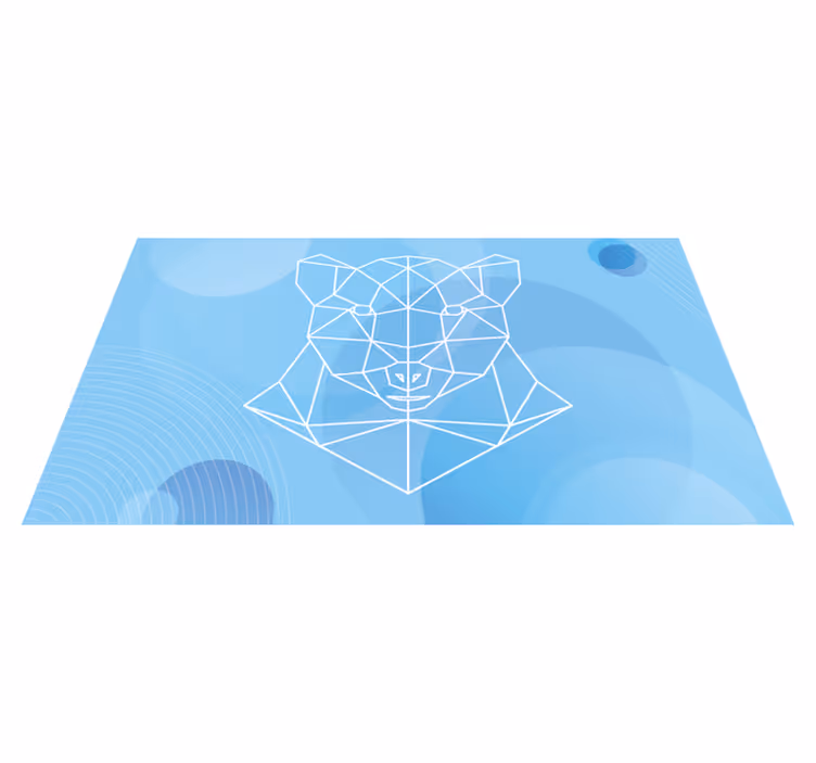 Dywan winylowy zwierzęta kontur geometrycznego niedźwiedzia - TenStickers