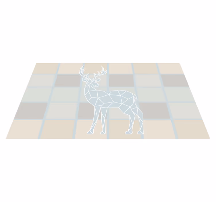 Dywan winylowy zwierzęta motyw jelenia origami - TenStickers