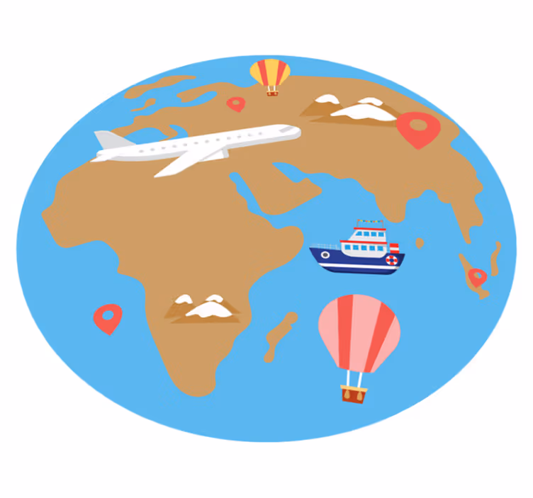 Dywan winylowy mapa świata przygoda inspirowana podróżą - TenStickers