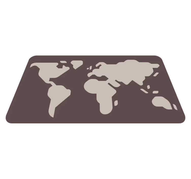 Dywan winylowy mapa świata motyw beżowo-szary - TenStickers