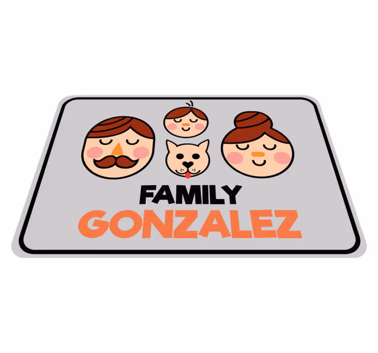 Dywan winylowy z imieniem niestandardowy portret rodzinny - TenStickers