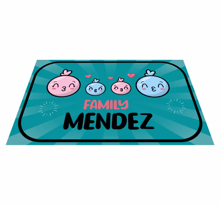 Dywan winylowy do przedpokoju z imieniem rodziny - TenStickers