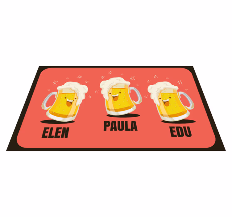 Dywan winylowy do przedpokoju kufle do piwa na zamówienie - TenStickers