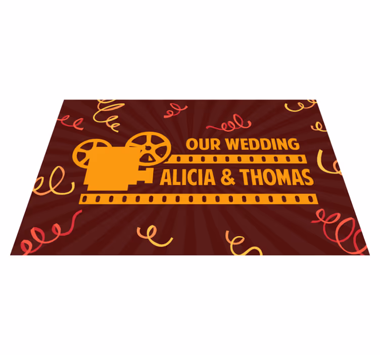 Dywan winylowy z imieniem motyw weselny - TenStickers
