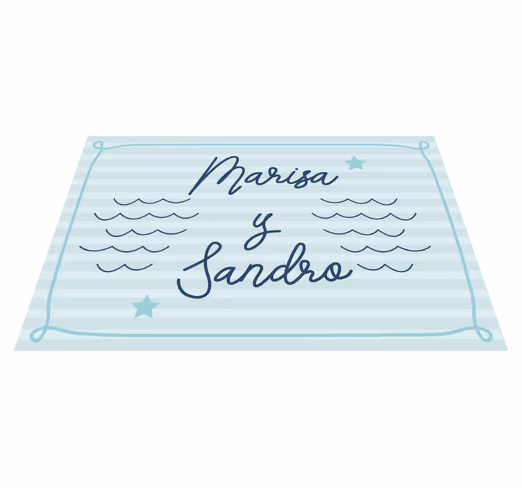 Dywan winylowy do salonu imiona par morskich - TenStickers