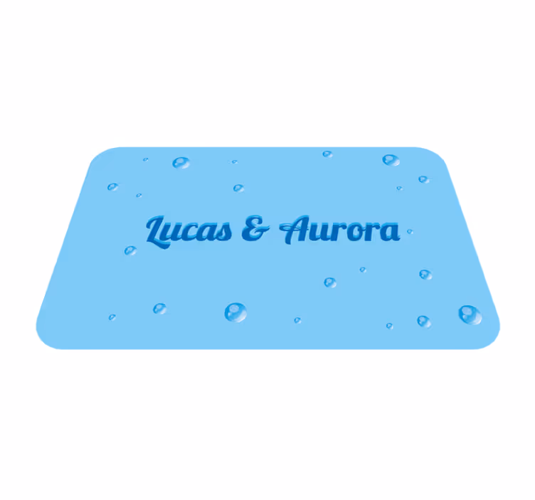 Dywan winylowy z imieniem wesołe imiona dla par - TenStickers