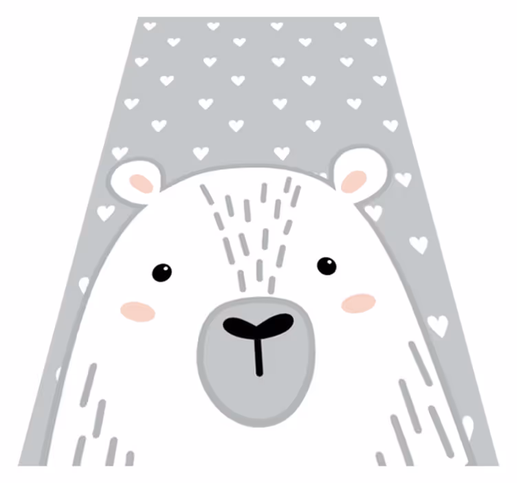 Dywan winylowy dziecięcy szary niedźwiadek - TenStickers