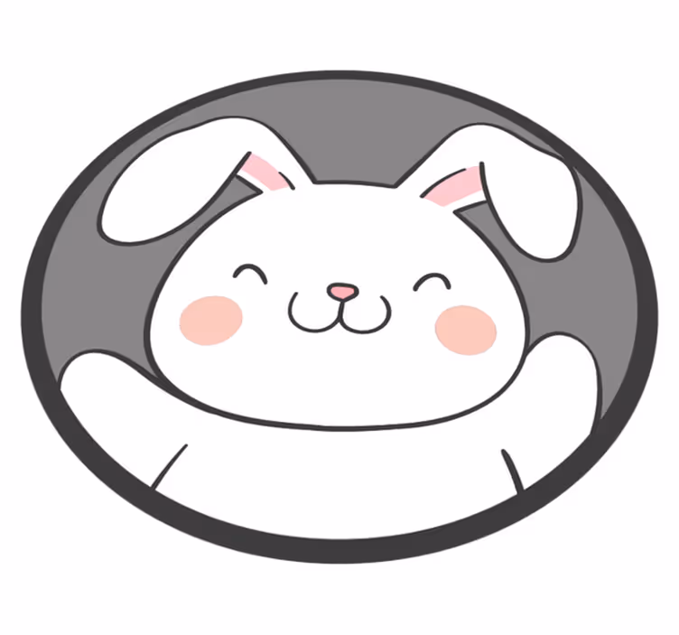 Dywan winylowy dla dziecka biały wzór króliczka - TenStickers