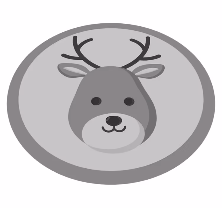 Dywan winylowy dziecięcy szary mały jeleń - TenStickers