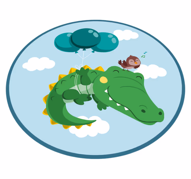 Dywan winylowy dziecięcy wesołej przygody z krokodylem - TenStickers
