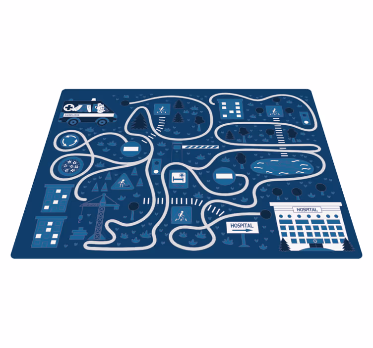 Mata do zabawy dla dzieci nordic blue road - TenStickers