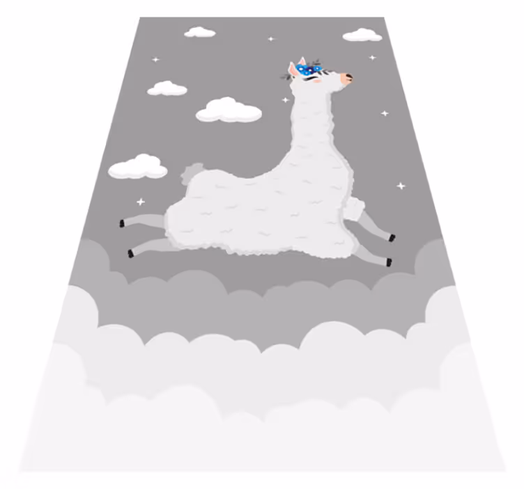 Dywan winylowy dla dziecka żywa fantazja o lamie - TenStickers