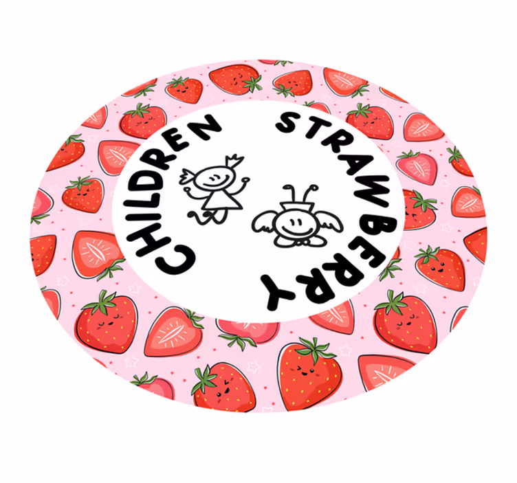 Dywan winylowy do kuchni truskawka i dzieci - TenStickers