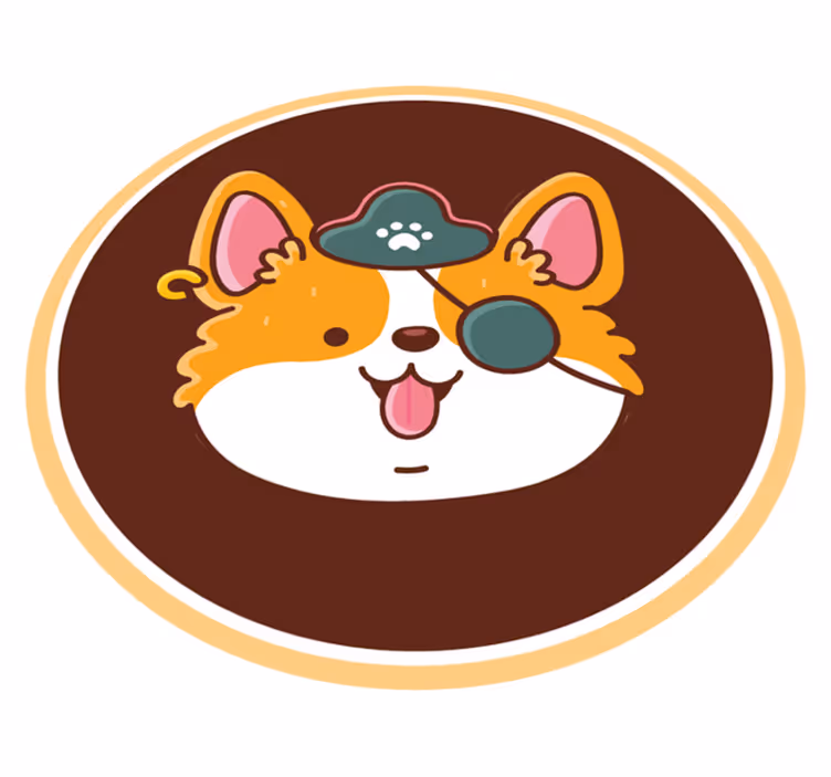 Nowoczesny dywan winylowy emblemat kapitana corgi - TenStickers