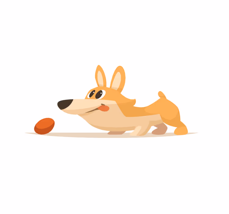 Dziecięcy dywan winylowy zabawny pościg corgi - TenStickers