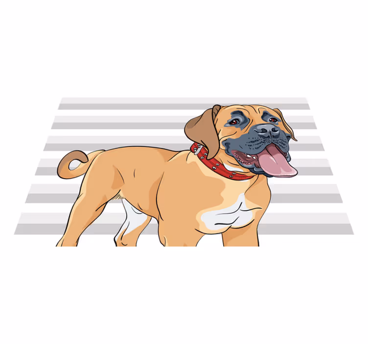 Dywan winylowy zwierzęta ilustracja dyszącego mastifa - TenStickers