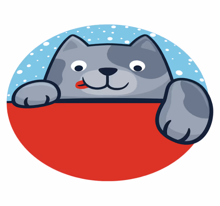 Dywan winylowy zwierzęta urocza ilustracja kota - TenStickers