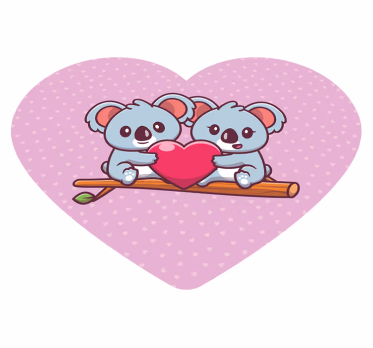 Dywan winylowy dla dziecka urocze koale w objęciach - TenStickers