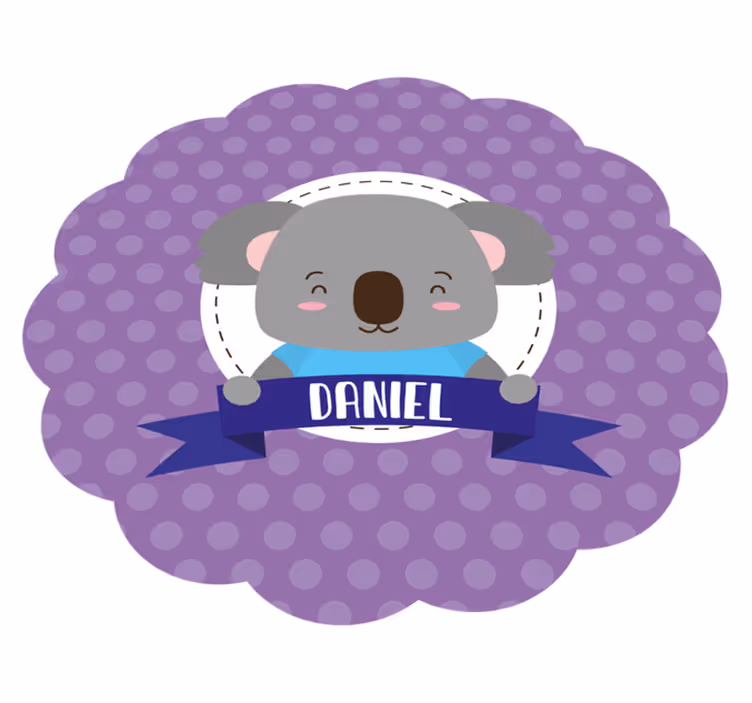 Dywan winylowy dziecięcy słodki koala z imieniem - TenStickers