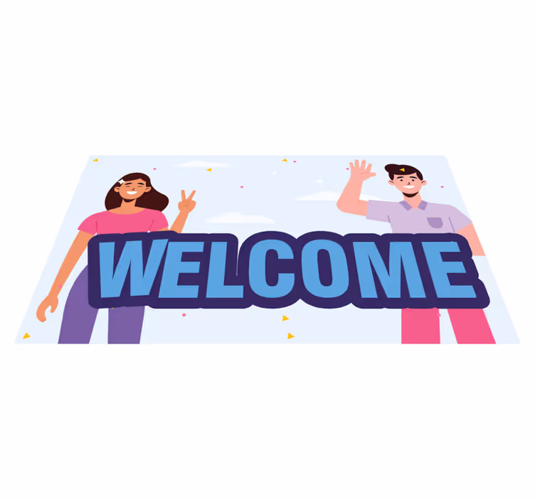 Dywan winylowy do przedpokoju witamy pozdrowienia - TenStickers