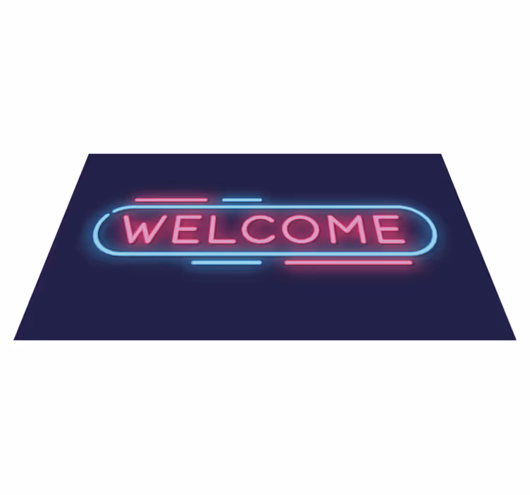 Dywan winylowy do przedpokoju witamy neonowy znak - TenStickers