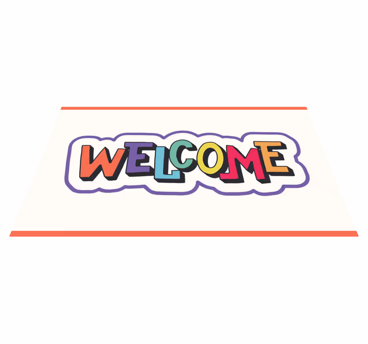 Dywan winylowy do przedpokoju kolorowy znak powitalny - TenStickers