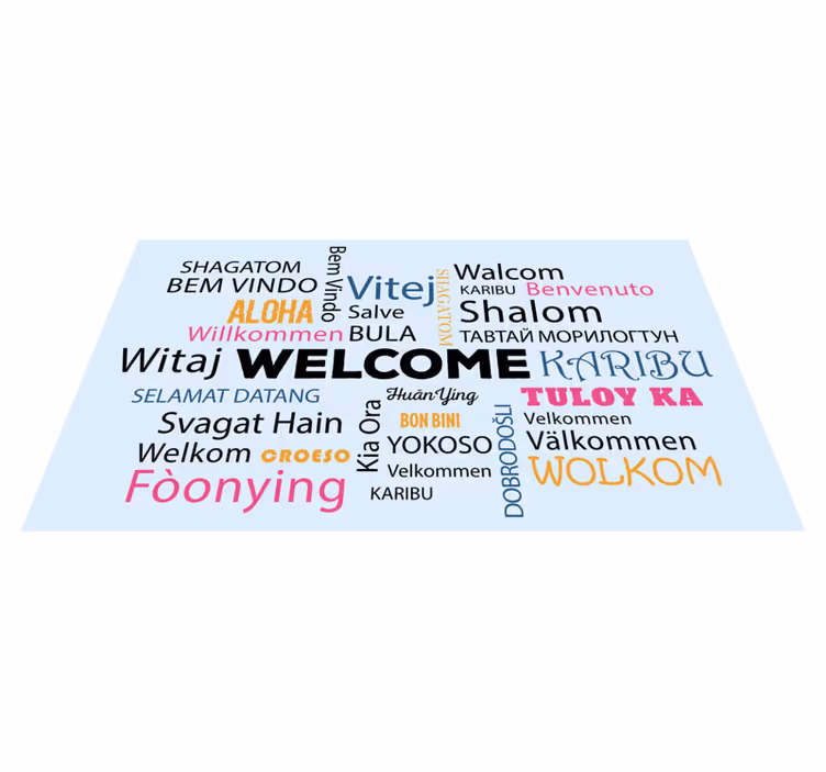 Chodnik winylowy do przedpokoju witamy w różnych językach - TenStickers