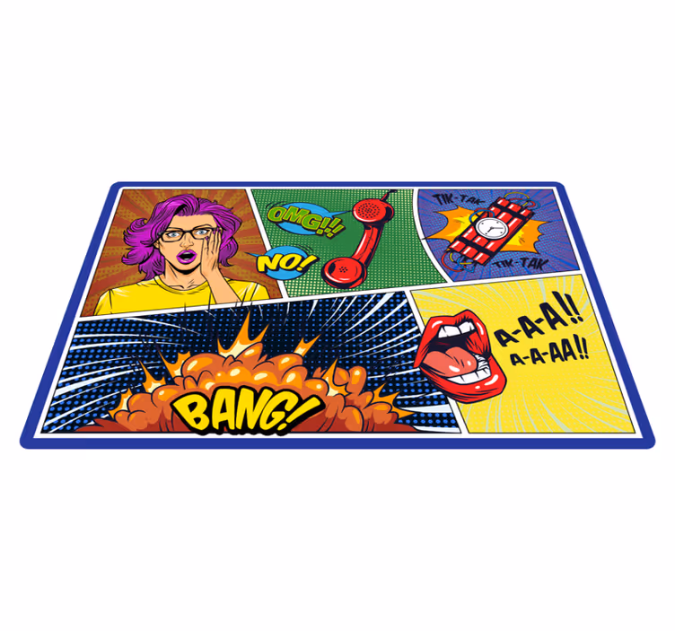 Dywan winylowy dla nastolatków reakcje w stylu komiksowym - TenStickers