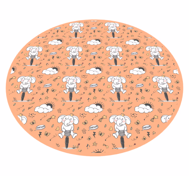 Dywan winylowy dla dziecka wesoły motyw słonia - TenStickers