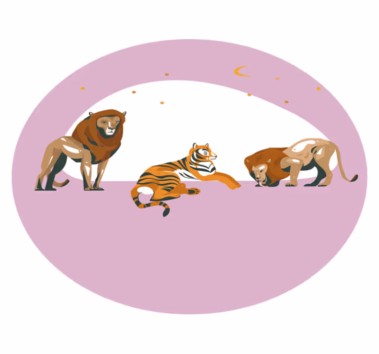 Dywan winylowy zwierzęta safari z dzikimi zwierzętami - TenStickers