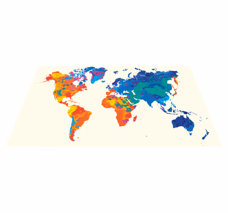 Dywan winylowy mapa świata atlas globalny w kolorach - TenStickers