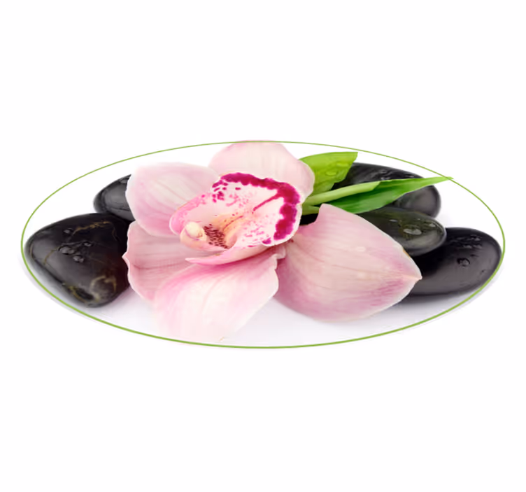 Dywan winylowy w kwiaty i rośliny układ eleganckich orchidei - TenStickers