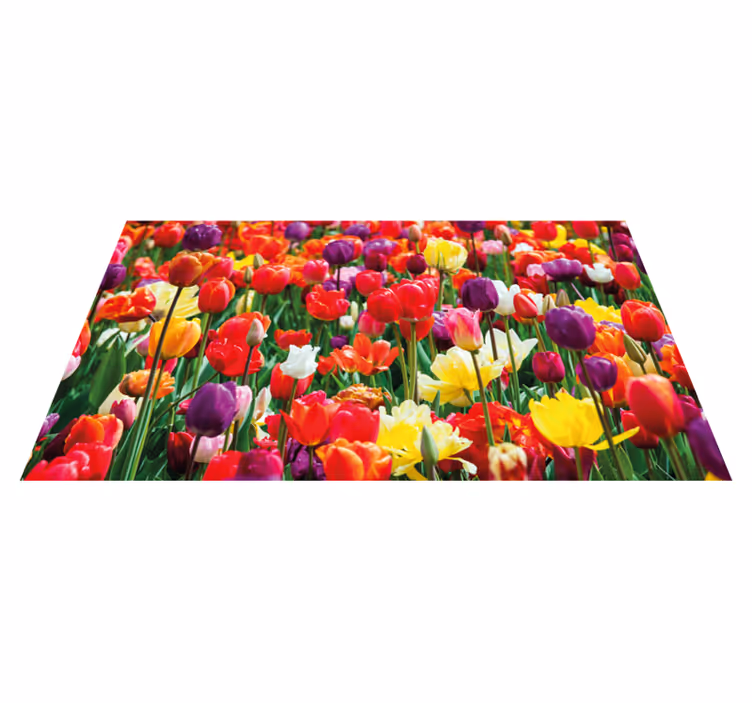 Dywan kwiatowy różne tulipany - TenStickers