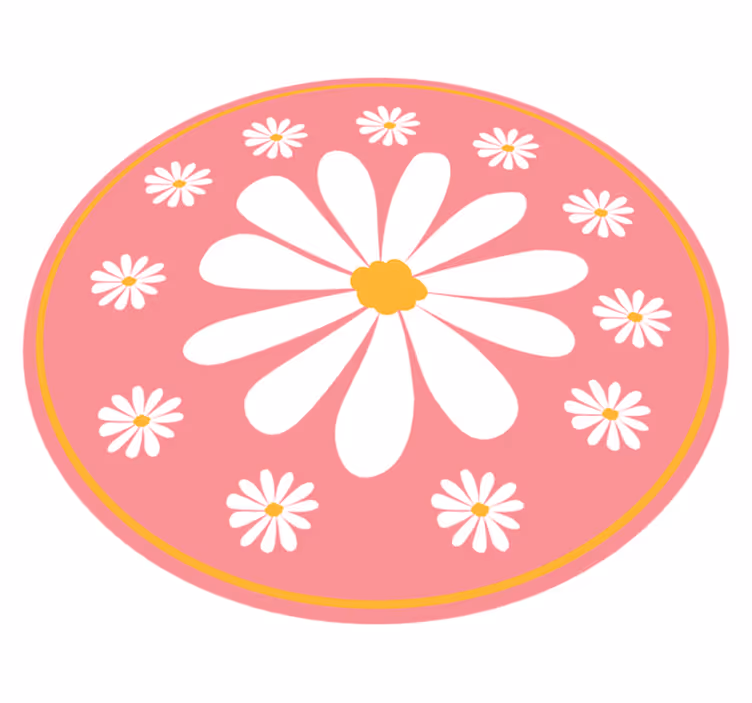 Dywan winylowy w kwiaty i rośliny różowe kompozycje - TenStickers