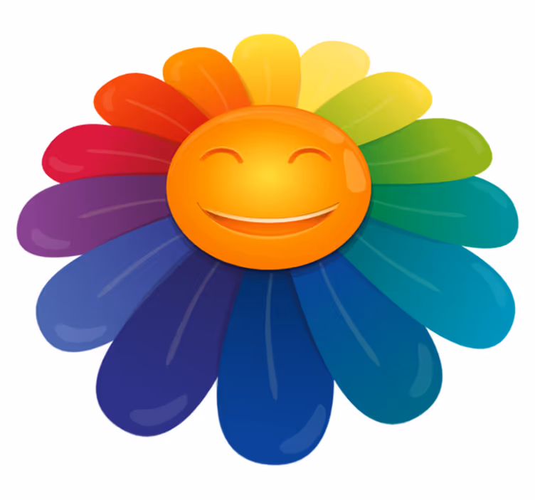 Dziecięcy dywan winylowy nadruk z uśmiechniętym kwiatem - TenStickers