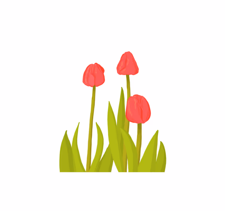 Dywan winylowy w kwiaty i rośliny żywy kwiat tulipana - TenStickers